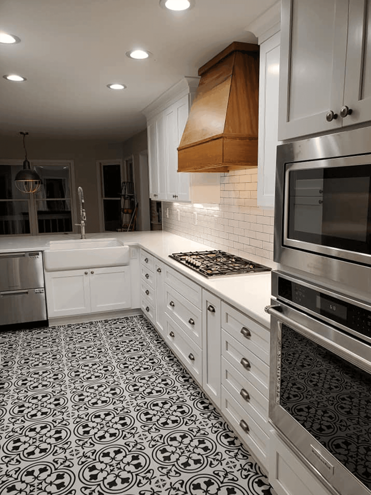 Chef's Kitchen with a Statement Floor
