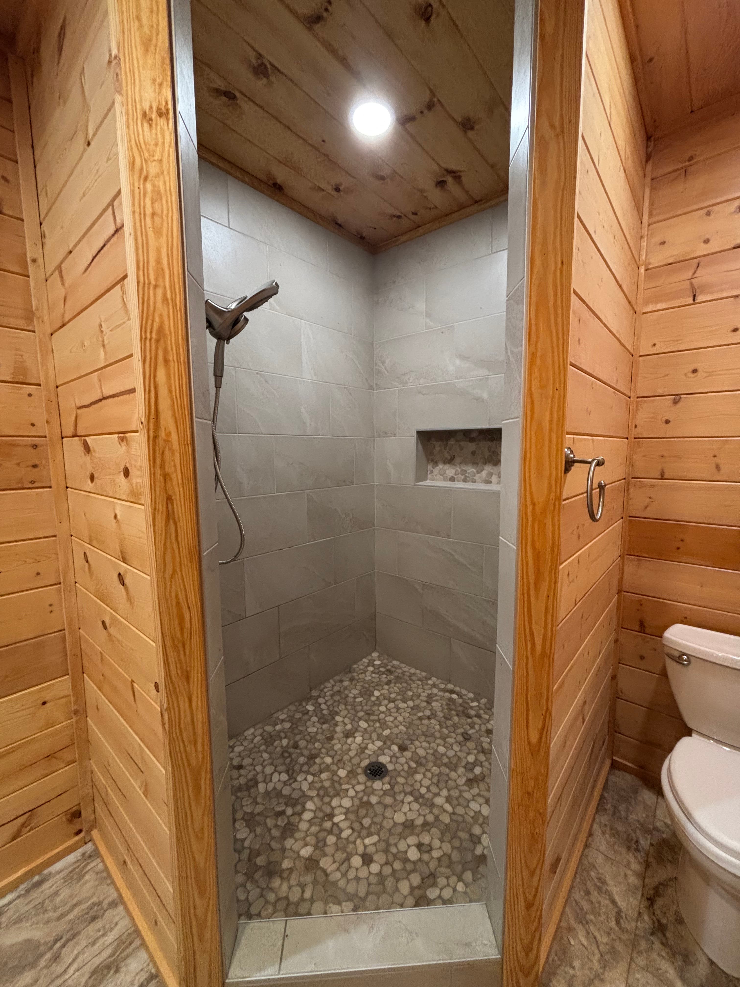 Custom Stone & Timber Shower Enclosure